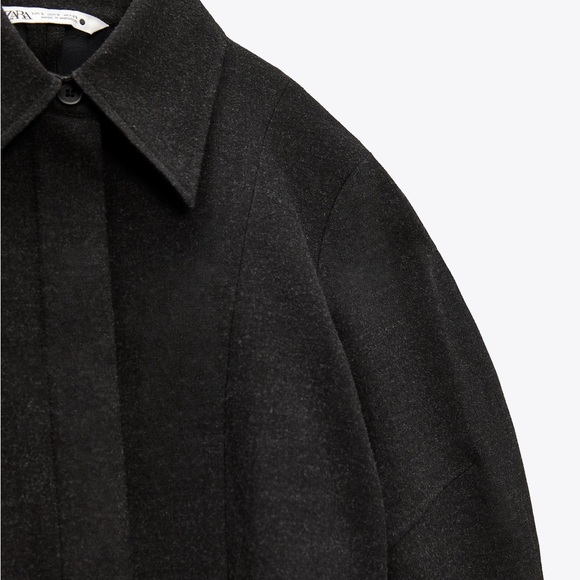 ZARA CROPPED LONG SLEEVE SHIRT - Picture 8 of 9